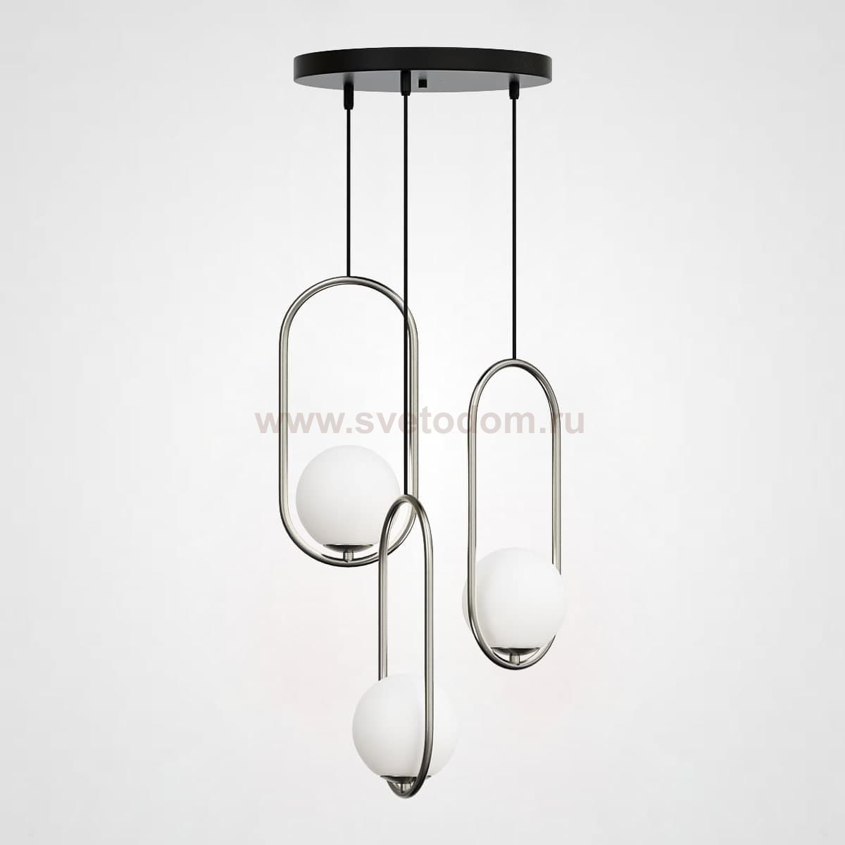Подвесной светильник HOOP-TRIO Серебро, Эллипс S, Диск ImperiumLoft 179638-26