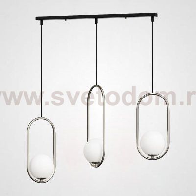 Подвесной светильник HOOP-TRIO Серебро, Эллипс S+L+S, Планка ImperiumLoft 179652-26