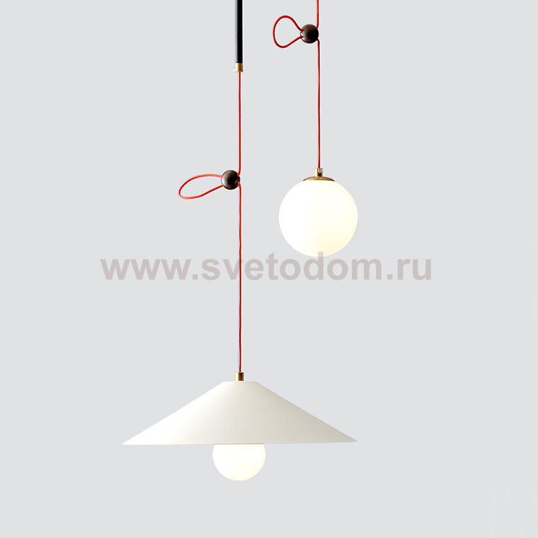 Подвесной светильник OFFSET Белый с чёрным проводом ImperiumLoft 179836-26