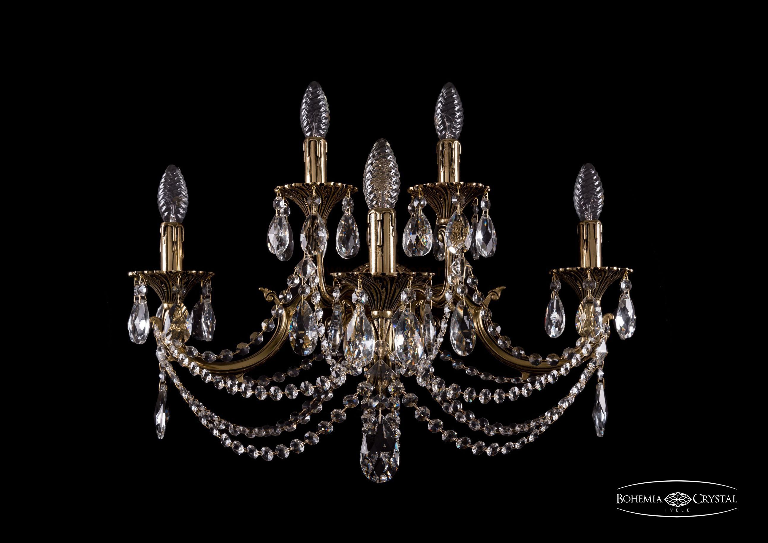 Светильник настенный бра Bohemia Ivele 1800/3+2/265+110/C/GB