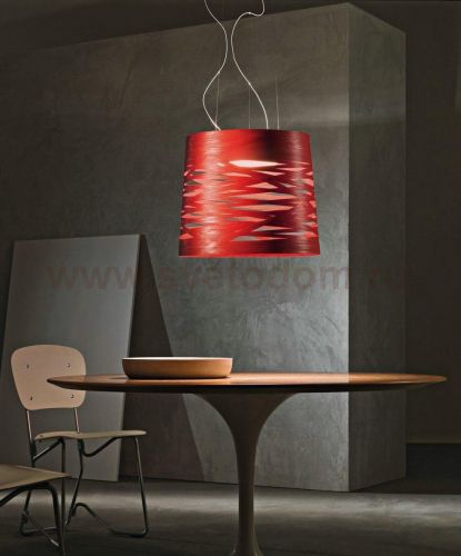 Подвесной светильник Foscarini TRESS большой красный светильник Foscarini H. 5 m
