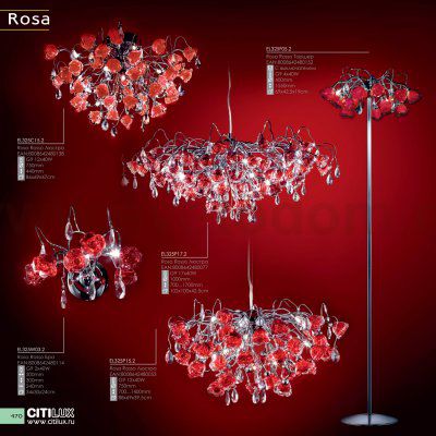 Люстра с красными розами Eletto EL325P04.2