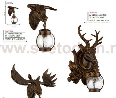Светильник настенный олень с рогами Favourite 1849-1W Hunt