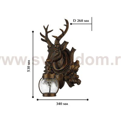Светильник настенный олень с рогами Favourite 1849-1W Hunt