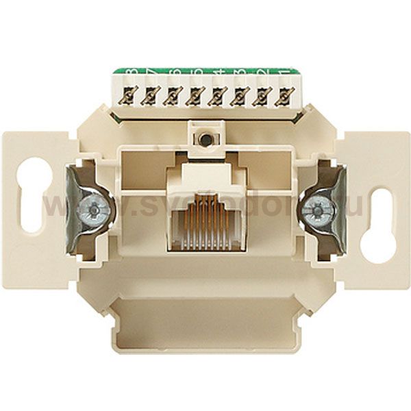 Gira Мех Розетка ТЛФ 1-ая наклонная UAE, безвинт. зажим (G18600)