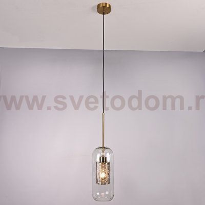 Подвесной светильник CATCH F cylinder brass D12 ImperiumLoft 186715-26
