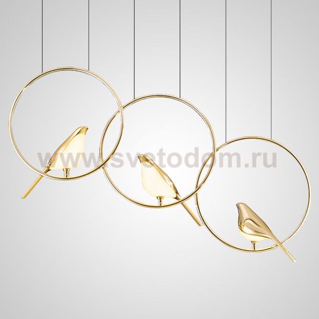 Подвесной светильник NOMI 3 gold black 3000К ImperiumLoft 186804-23