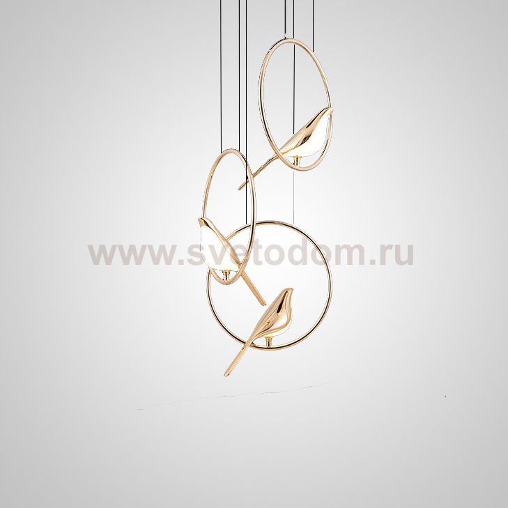 Подвесной светильник NOMI 4 gold black 3000К ImperiumLoft 186805-23