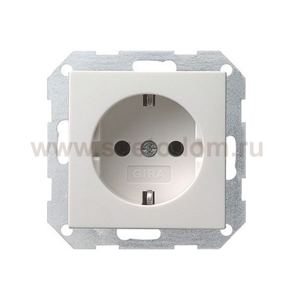 Gira S-55 Бел глянц Розетка с/з G18803