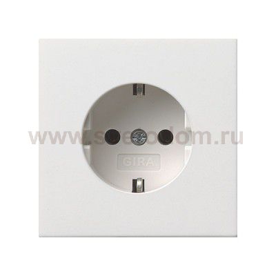 Gira F100 Бел глянц Розетка с/з (G188112)