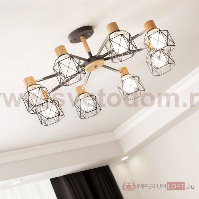 Потолочная люстра CORF B3 Black 8 lamps ImperiumLoft 189477-26