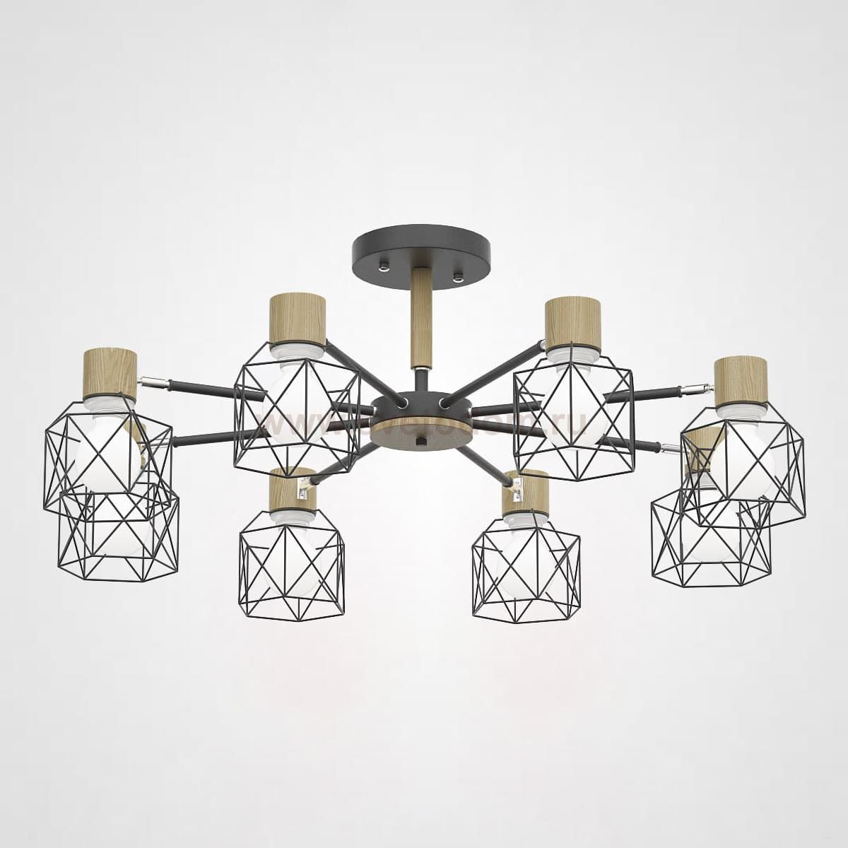 Потолочная люстра CORF B3 Black 8 lamps ImperiumLoft 189477-26