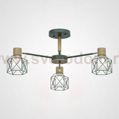 Потолочная люстра CORF B3 Green 3 lamps ImperiumLoft 189482-26