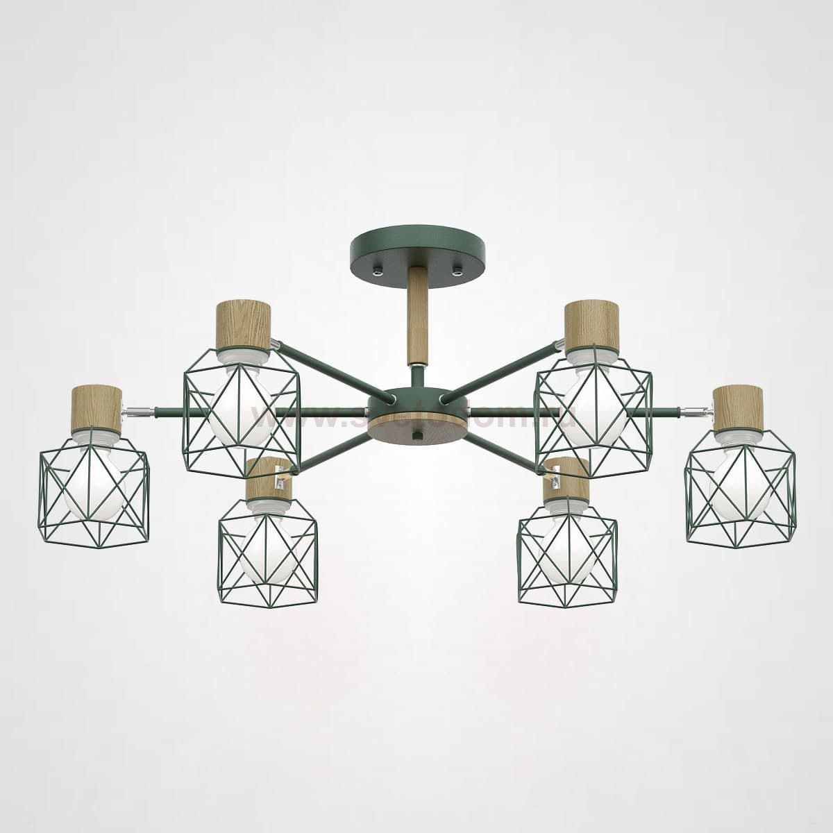 Потолочная люстра CORF B3 Green 6 lamps ImperiumLoft 189484-26