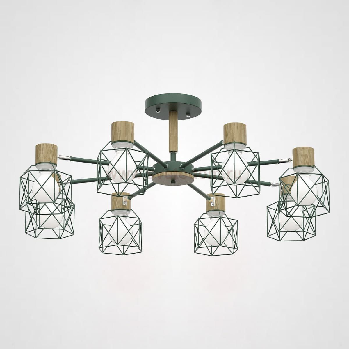 Потолочная люстра CORF B3 Green 8 lamps ImperiumLoft 189485-26