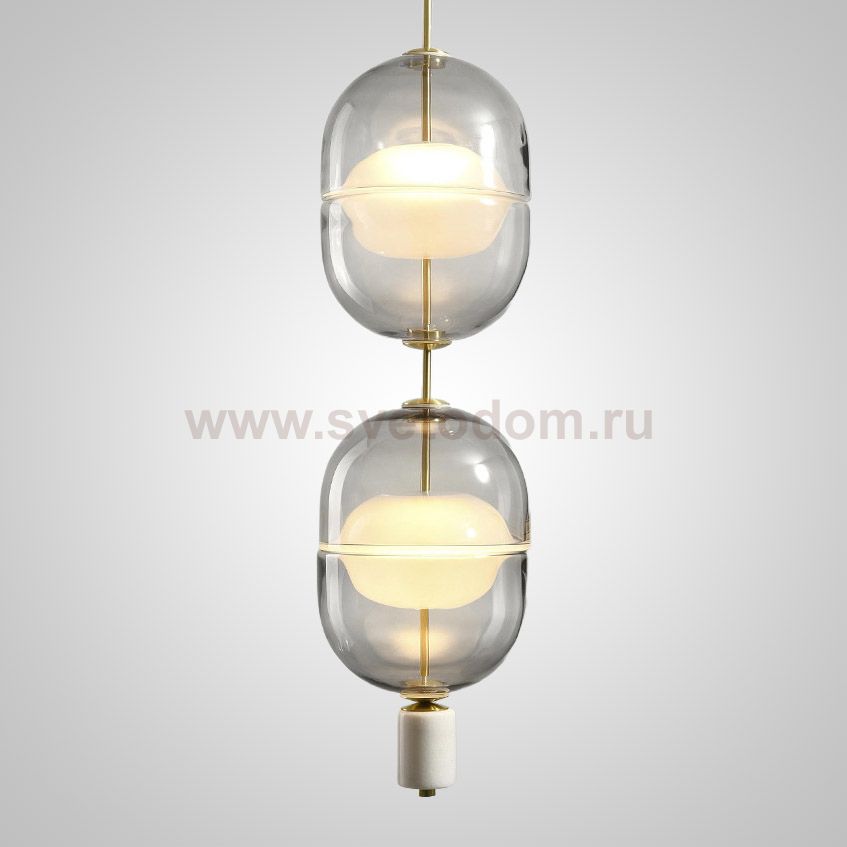 Подвесной светильник PLATTE 2 brass 3000К ImperiumLoft 189531-23