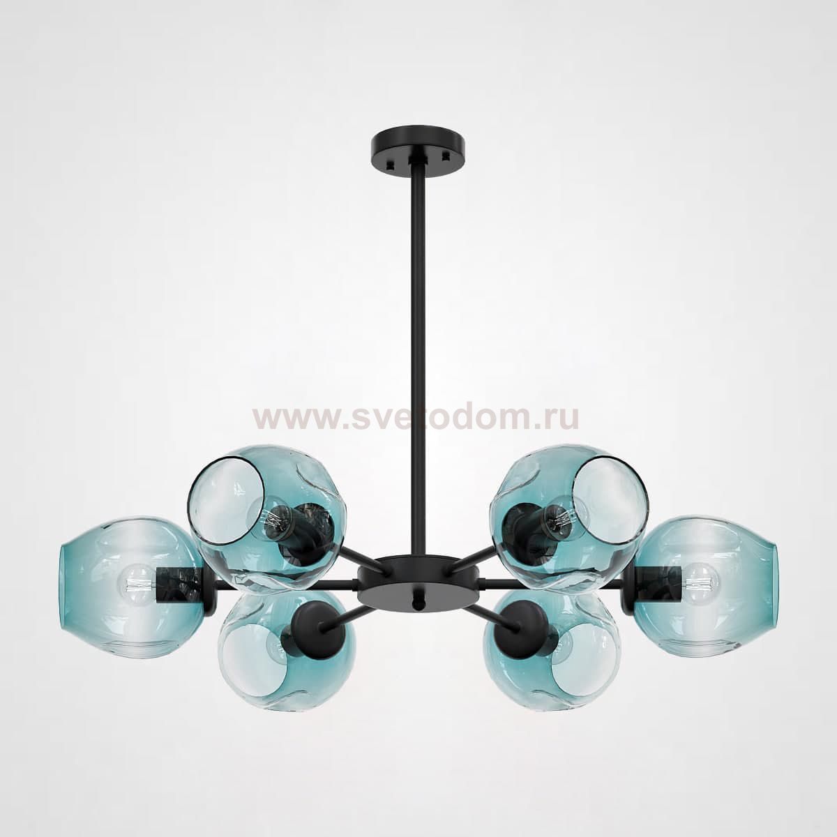 Люстра на штанге MARINE B 6 Black/Blue ImperiumLoft 189679-26