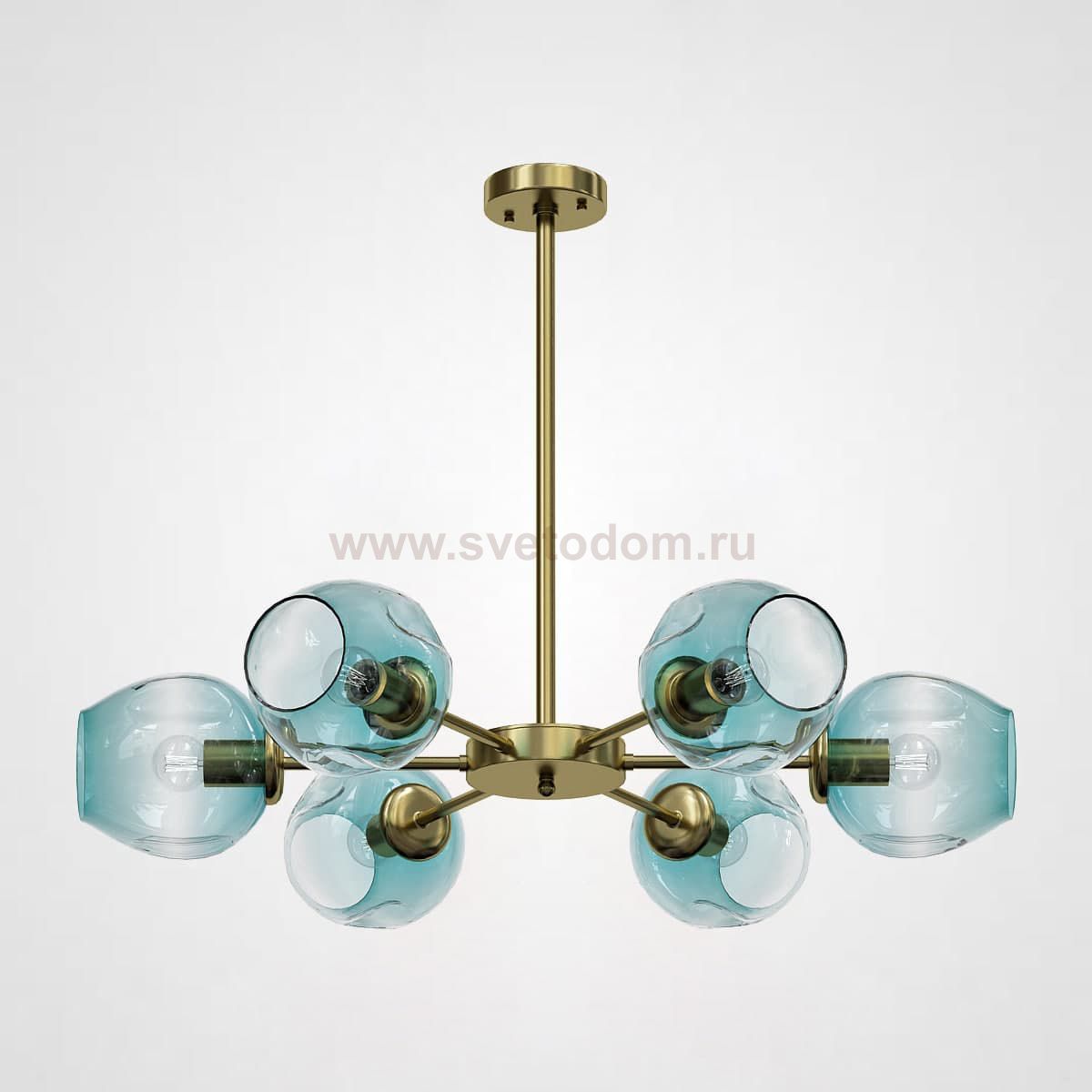 Люстра на штанге MARINE B 6 Gold/Blue ImperiumLoft 189681-26