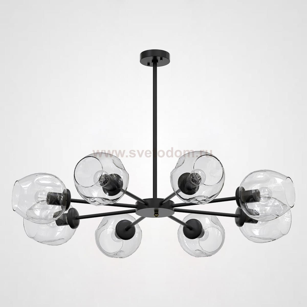 Люстра на штанге MARINE B 8 Black/Transparent ImperiumLoft 189682-26