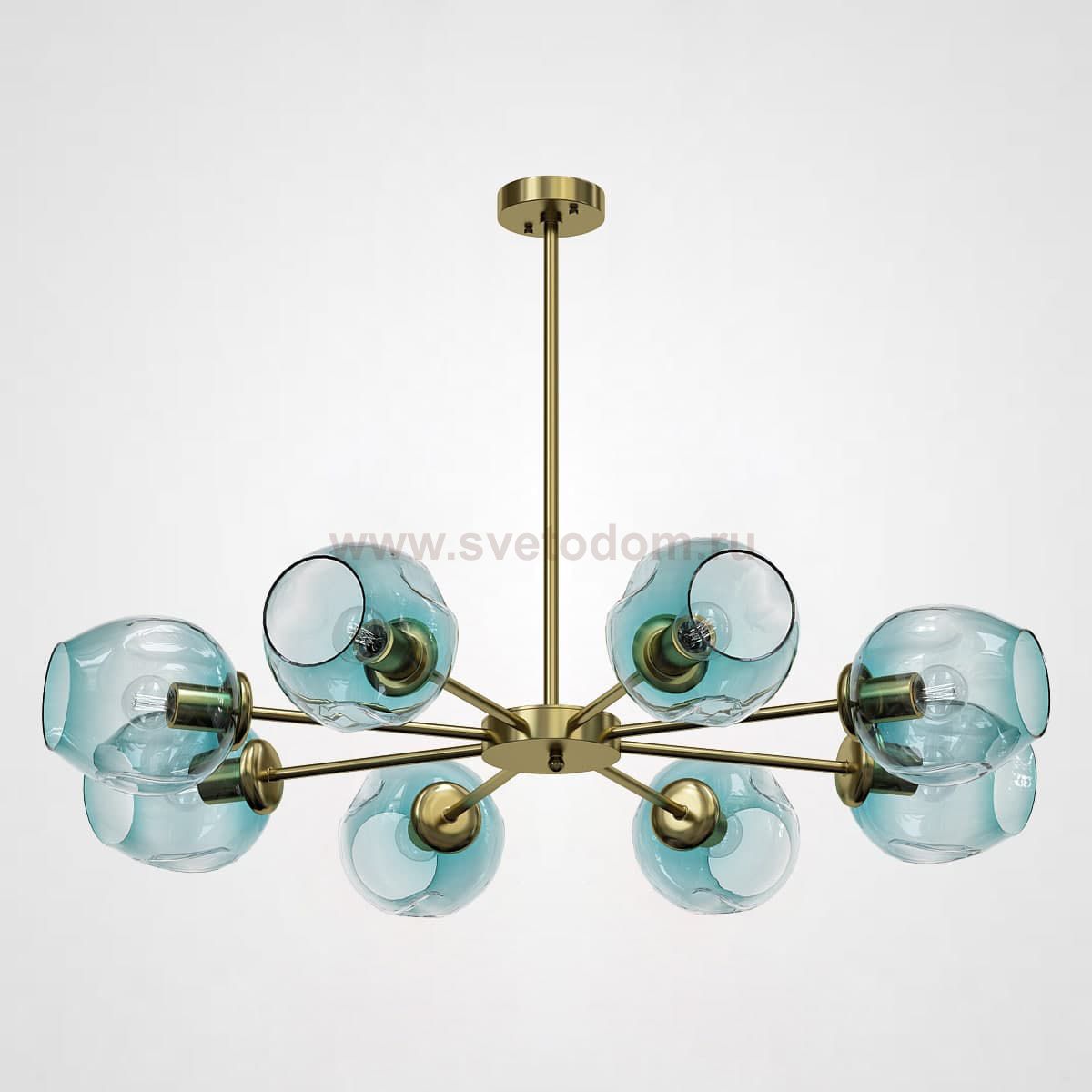 Люстра на штанге MARINE B 8 Gold/Blue ImperiumLoft 189685-26