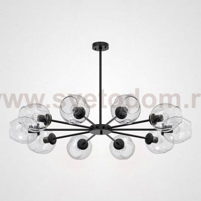 Люстра на штанге MARINE B 10 Black/Transparent ImperiumLoft 189686-26