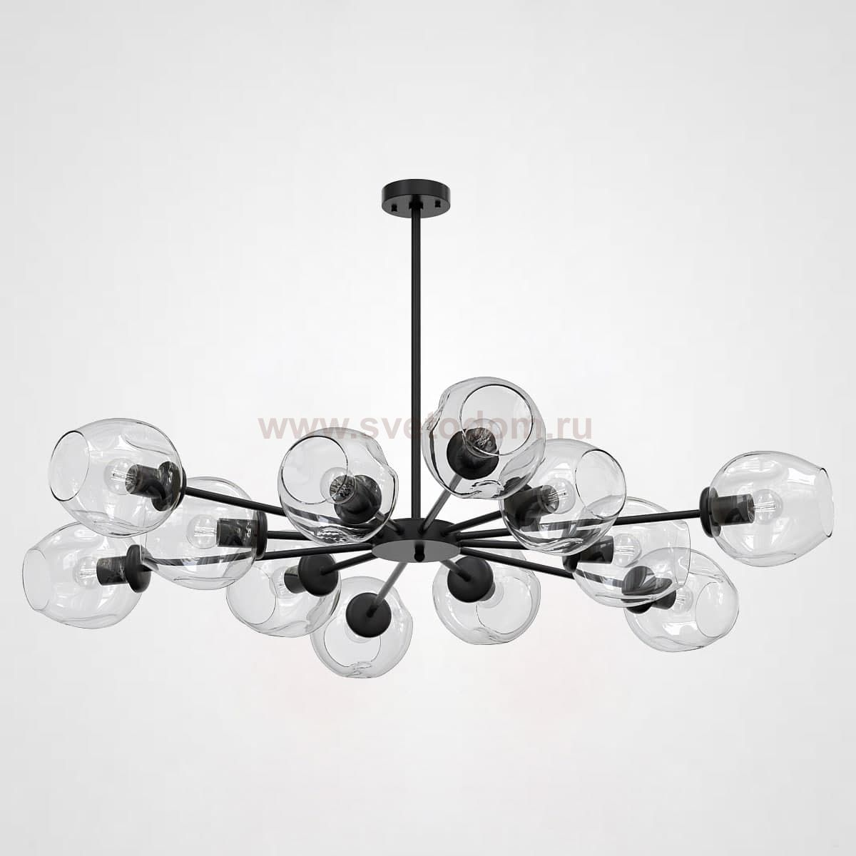 Люстра на штанге MARINE D104 12 lamps Black/Transparent ImperiumLoft 189691-26