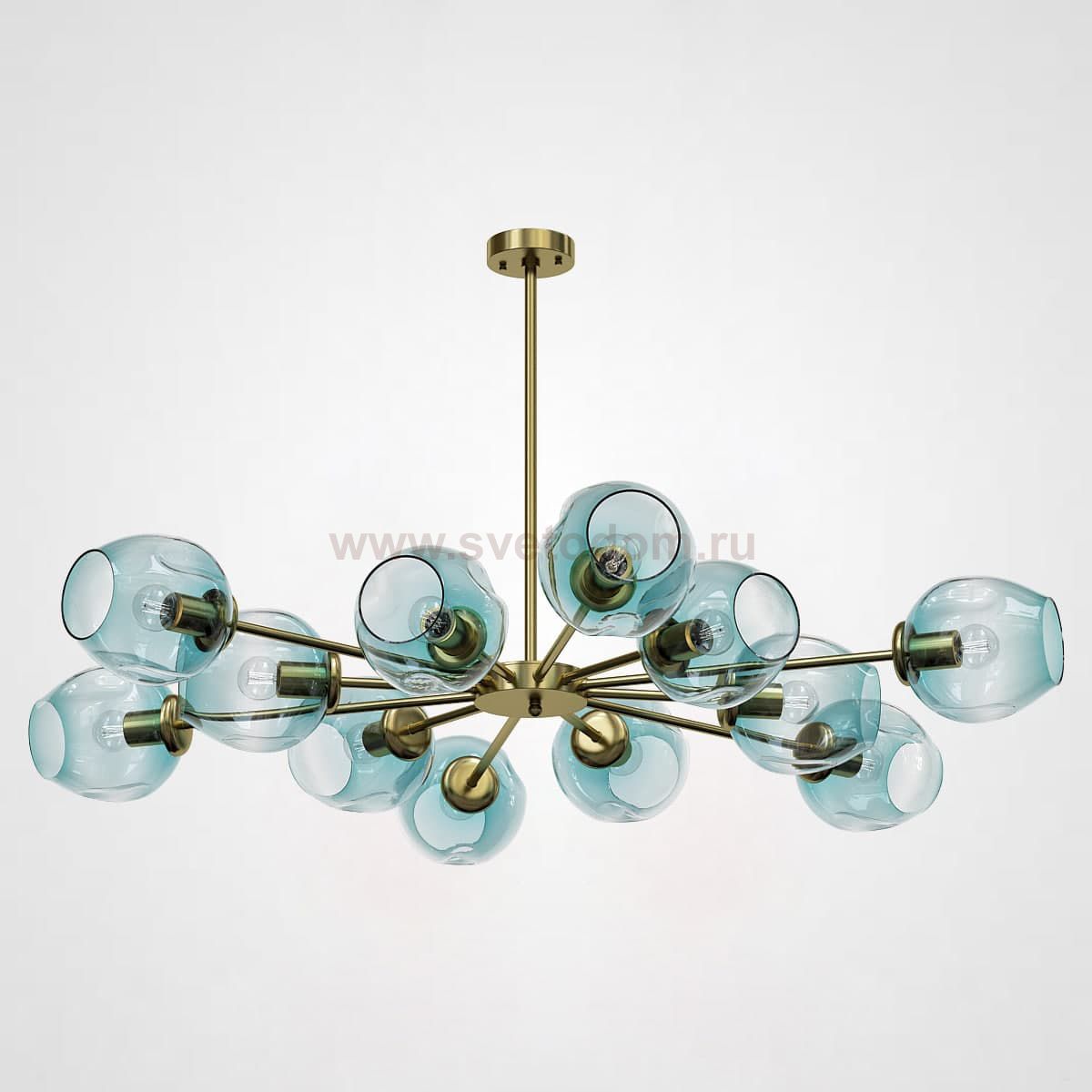 Люстра на штанге MARINE D104 12 lamps Gold/Blue ImperiumLoft 189692-26