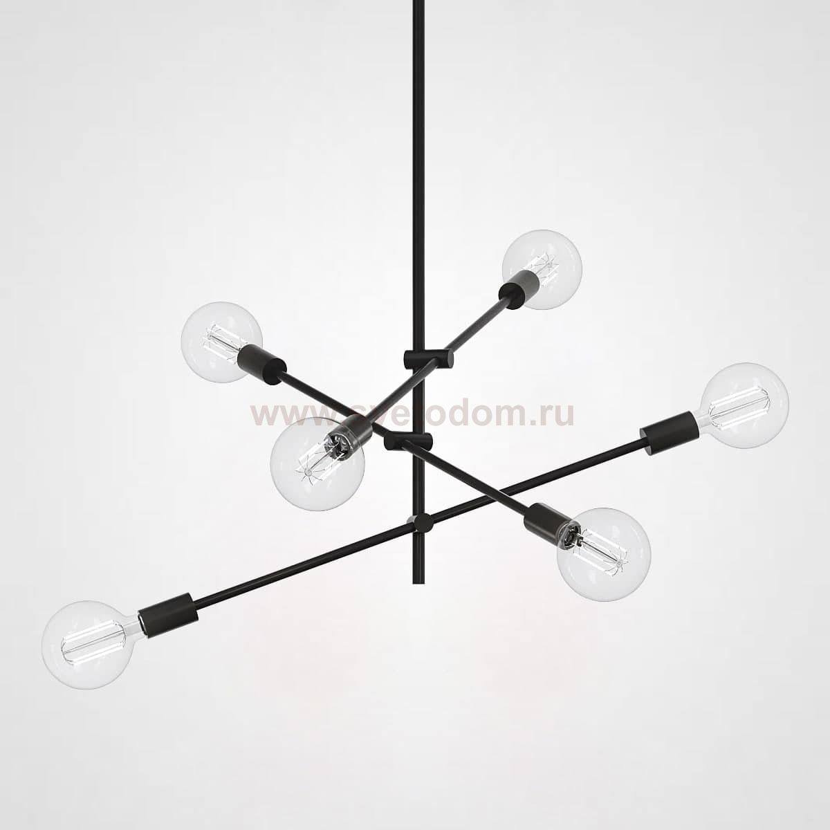 Люстра LF Studio Cliff Pendant 6 Black ImperiumLoft 189697-22