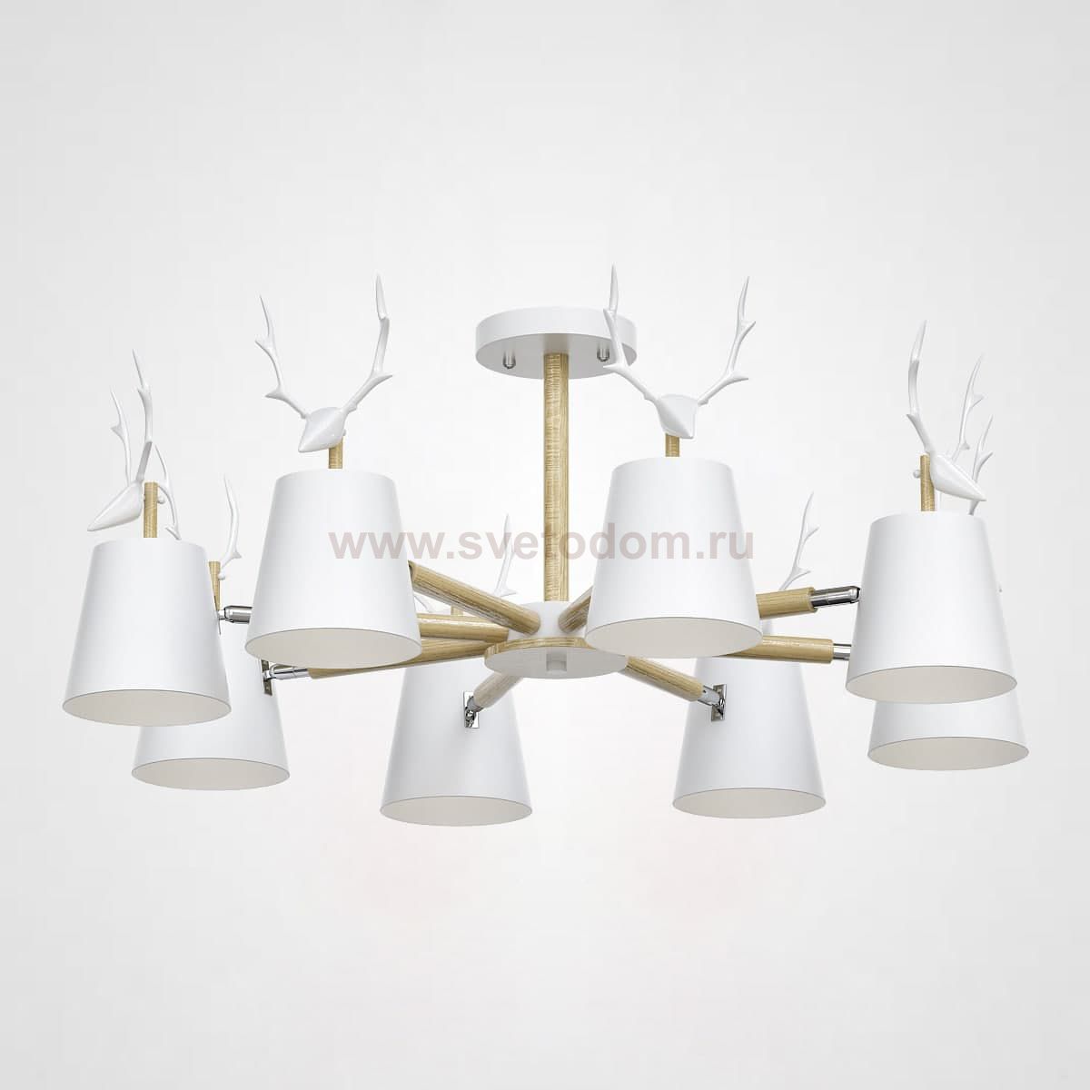 Потолочная люстра с рожками DEER B8 White ImperiumLoft 189780-26