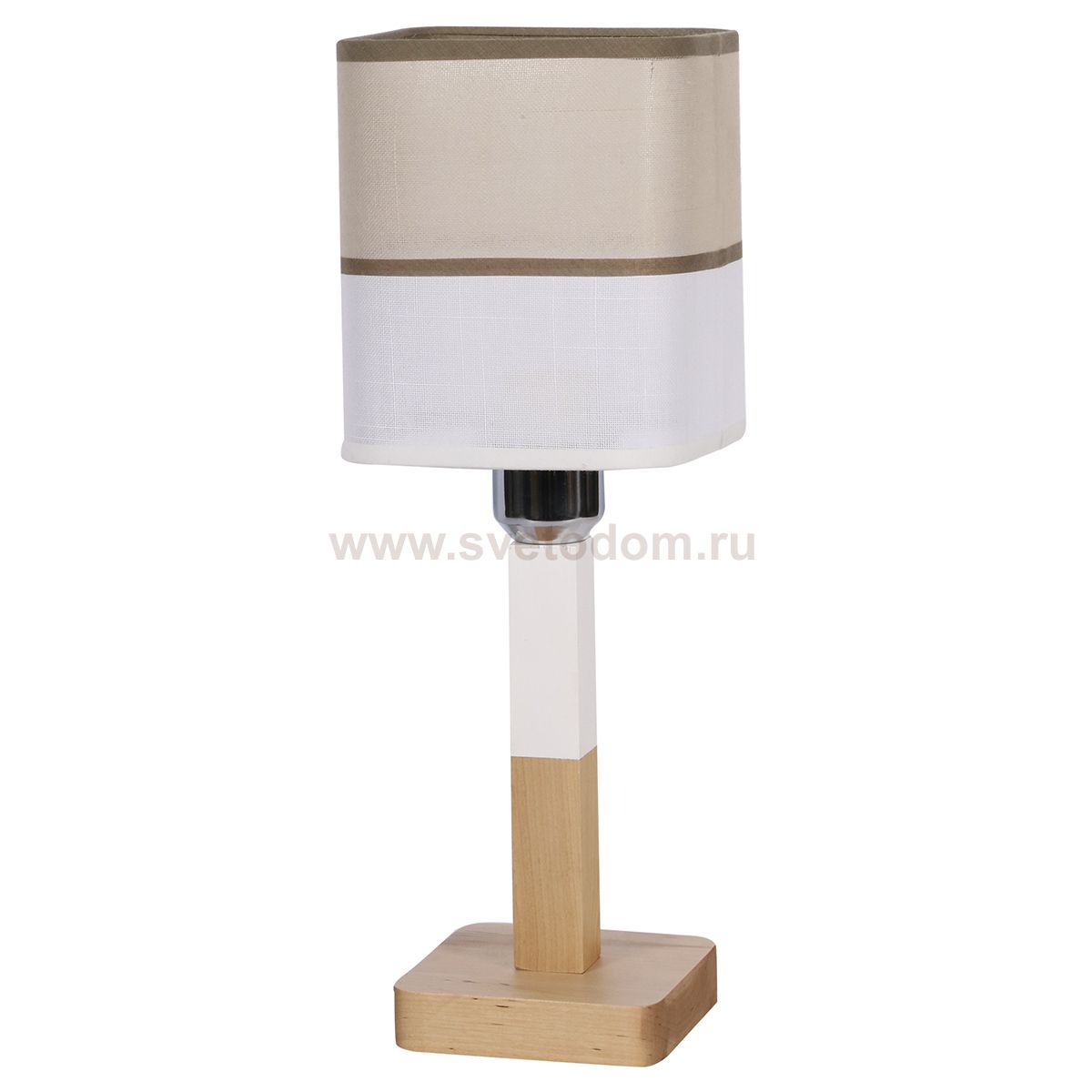 Настольная лампа ЭММА 1хЕ27х60Вт белый и натуральный 191-53-21/1T