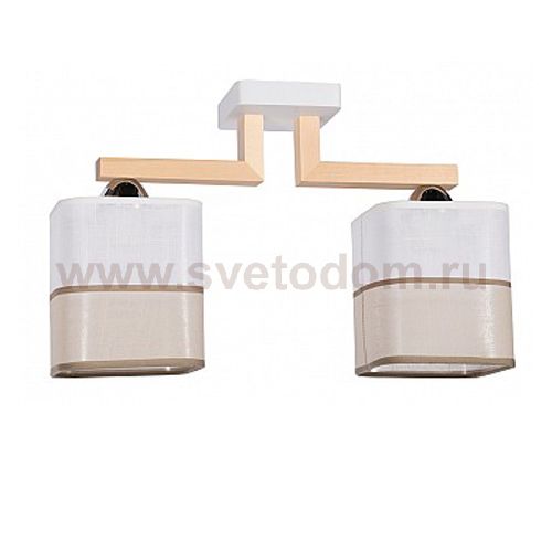 Светильник потолочный ЭММА 2хЕ27х60Вт белый и натуральный 191-63-22