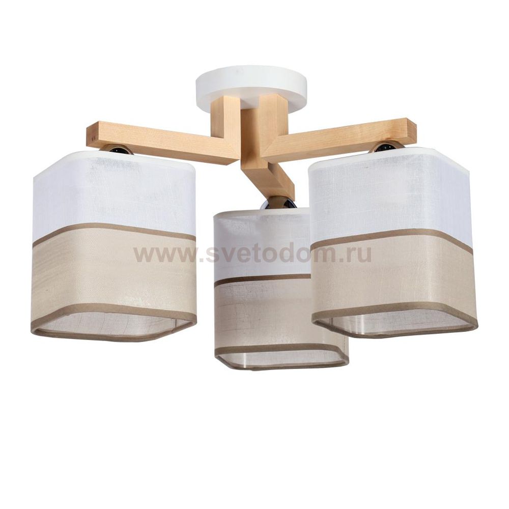 Светильник потол. ЭММА 3хЕ27х60Вт белый и натур. 191-63-23