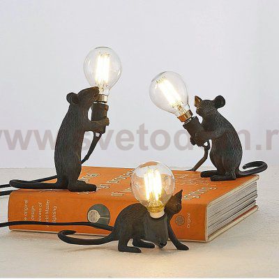 Настольная лампа Mouse Lying черная ImperiumLoft 191633-22