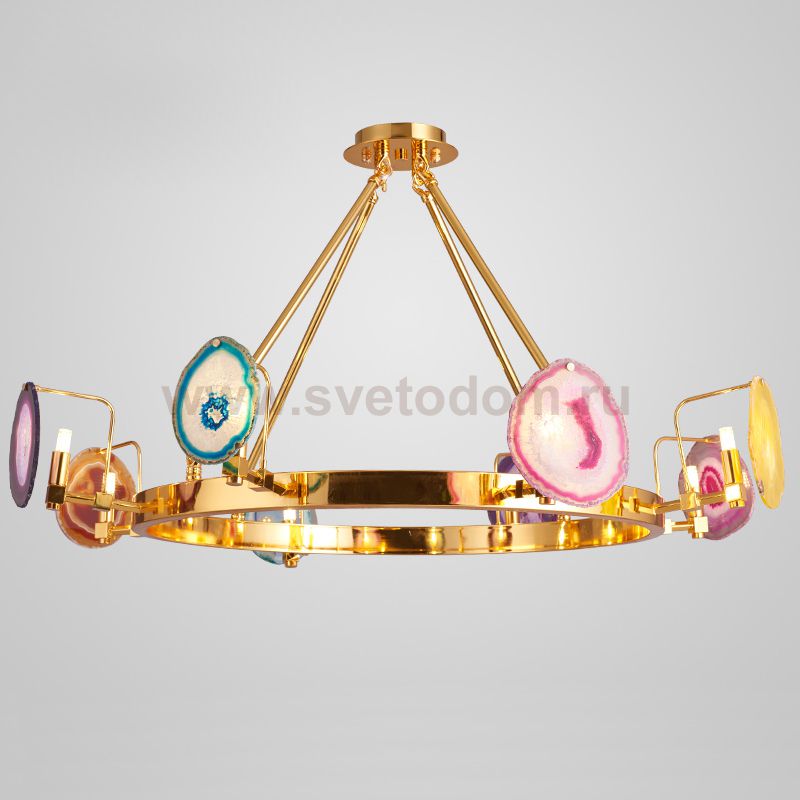 Люстра на штанге AGATE 4 Multicolored  8 Ring ImperiumLoft 191792-26