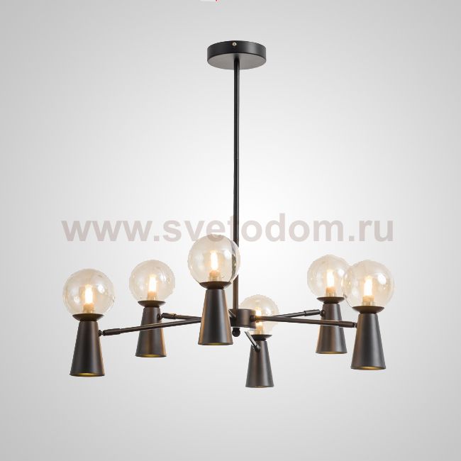 Потолочная люстра ABELINA L12 Black Amber ImperiumLoft 193027-23