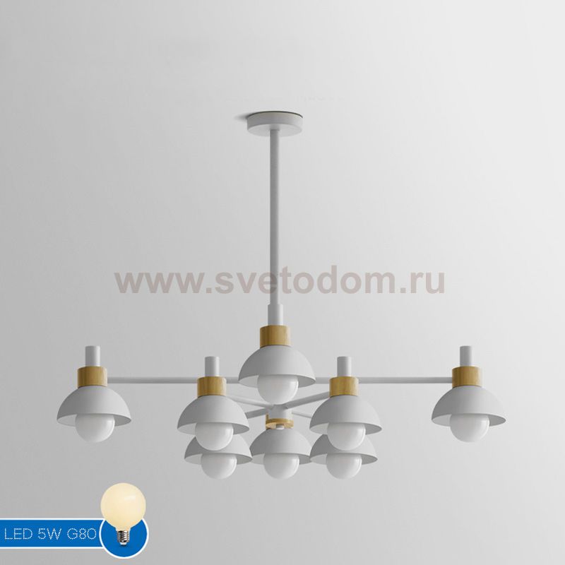Люстра на штанге FANTA A 8 lights White ImperiumLoft 193151-26