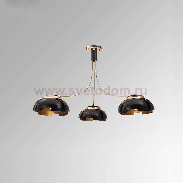 Люстра на штанге GRADE D105 3 lamps Gold/Black ImperiumLoft 193306-26