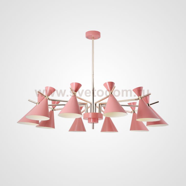 Люстра на штанге FRANKA D120 10 lamps Pink ImperiumLoft 193333-26