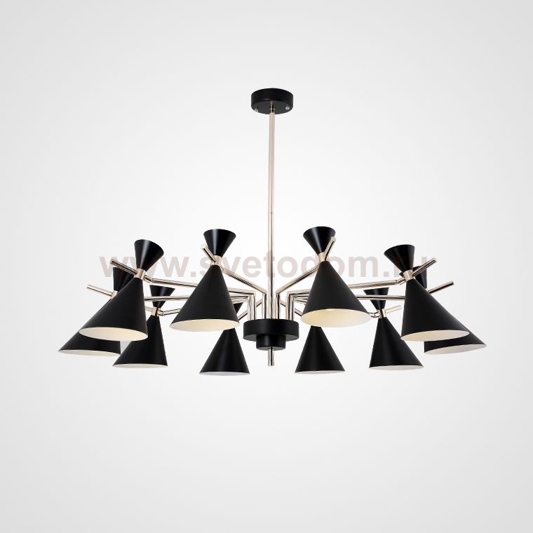 Люстра на штанге FRANKA D120 10 lamps Black ImperiumLoft 193335-26