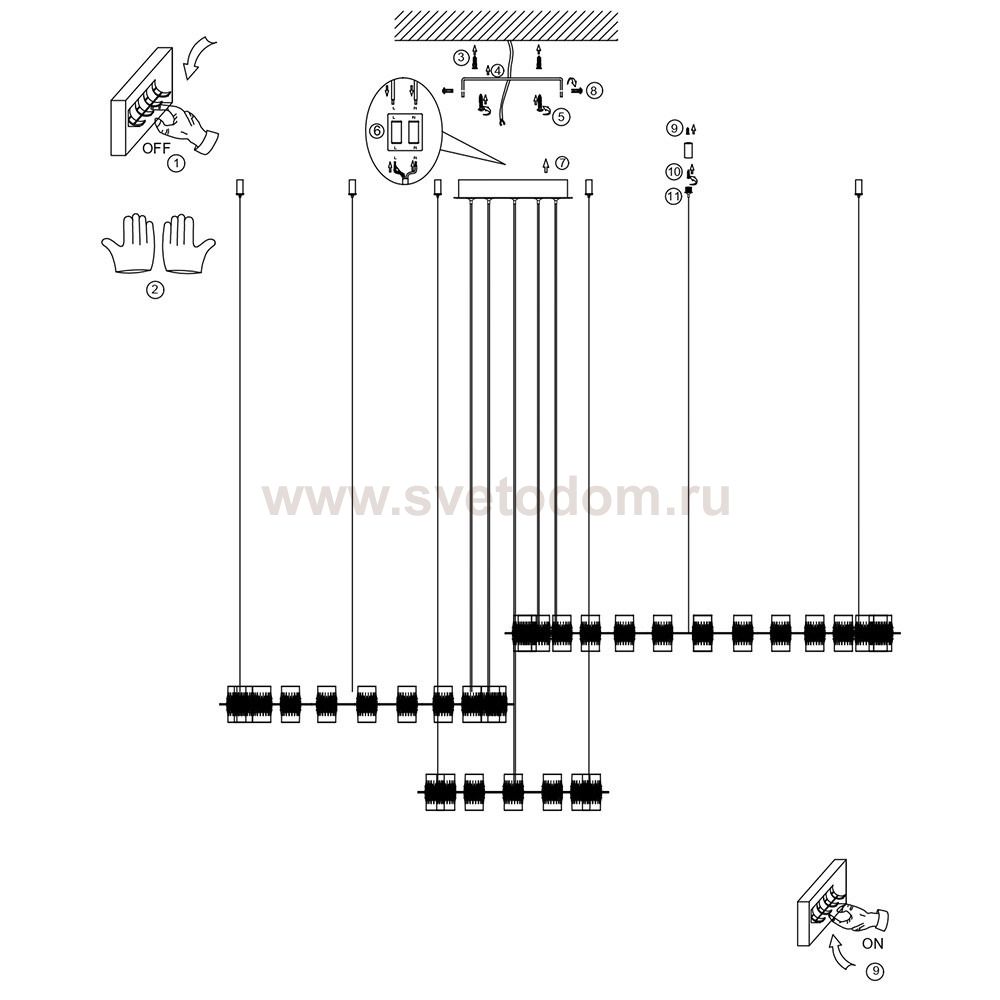 Подвесная люстра Divinare MONNA 1933/06 SP-120