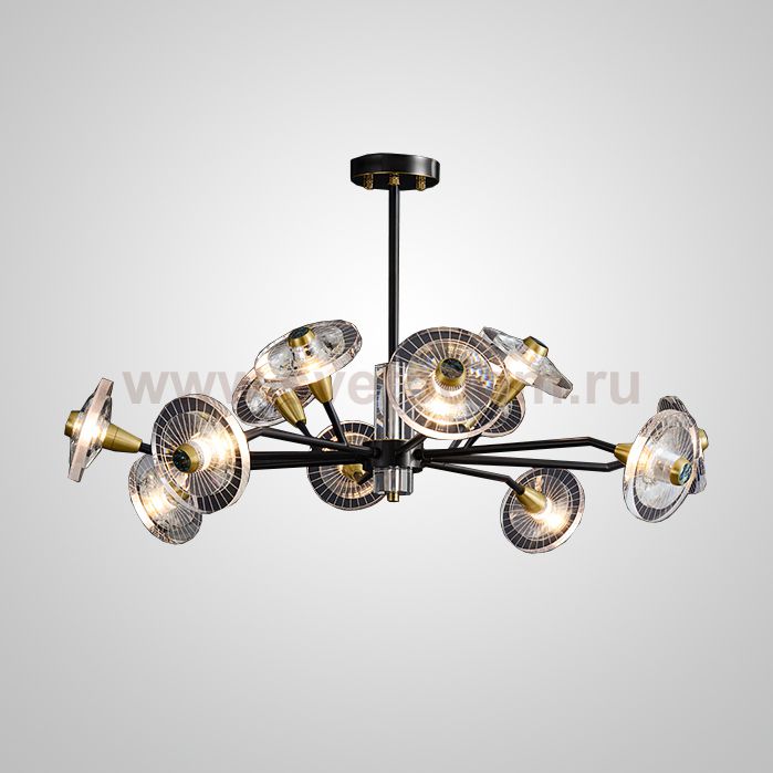 Потолочная люстра JANICA L12 Brass Black ImperiumLoft 193532-23