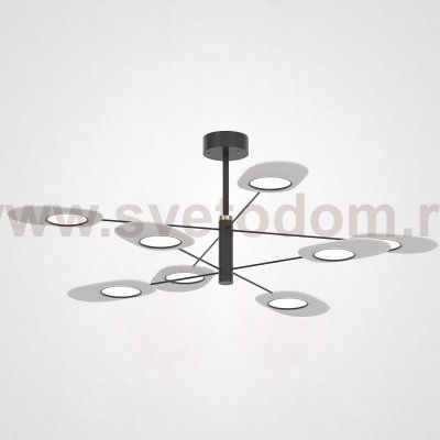 Люстра на штанге INGEL D110 8 lamps Black/White ImperiumLoft 193538-26