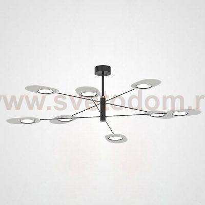 Люстра на штанге INGEL D120 8 lamps Black/White ImperiumLoft 193539-26