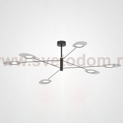 Люстра на штанге INGEL D110 6 lamps Black/White ImperiumLoft 193549-26