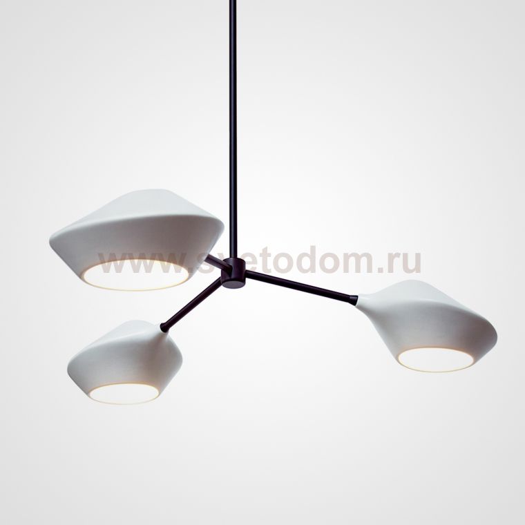 Люстра на штанге LANT D65 3 lamps Black/White ImperiumLoft 193570-26