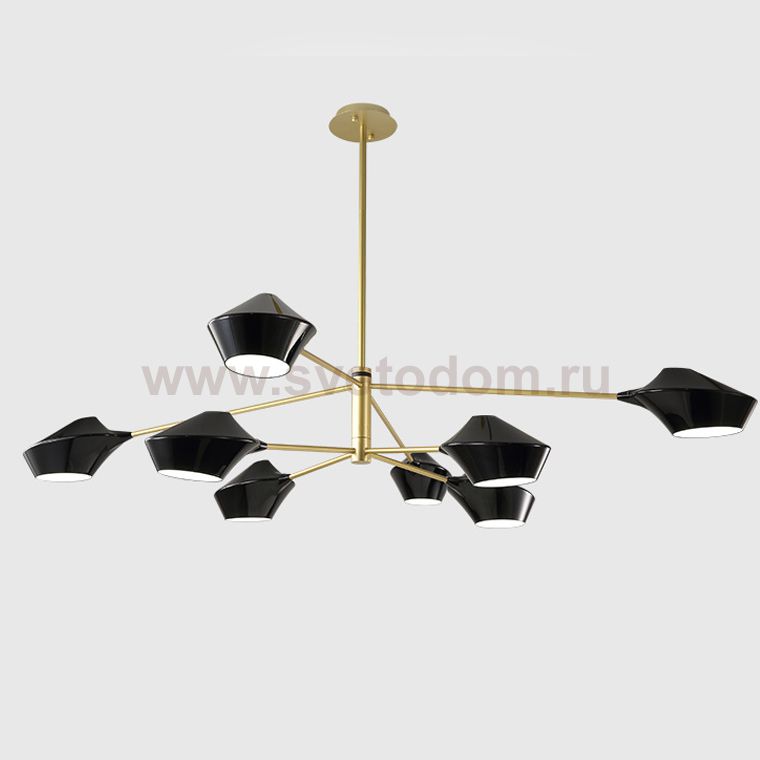 Люстра на штанге LANT D150 8 lamps Gold/Black ImperiumLoft 193576-26