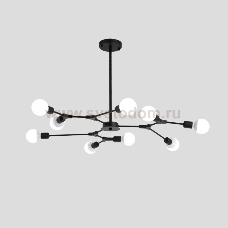 Люстра на штанге LATE D103 Black ImperiumLoft 193583-26