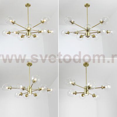 Люстра на штанге MARINE D85 Gold/Transparent ImperiumLoft 193749-26