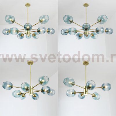 Люстра на штанге MARINE D104 10 lamps Gold/Blue ImperiumLoft 193753-26