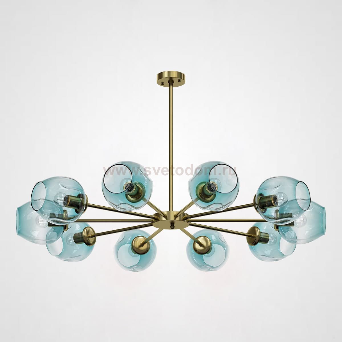 Люстра на штанге MARINE B 12 lamps Gold/Blue ImperiumLoft 193758-26